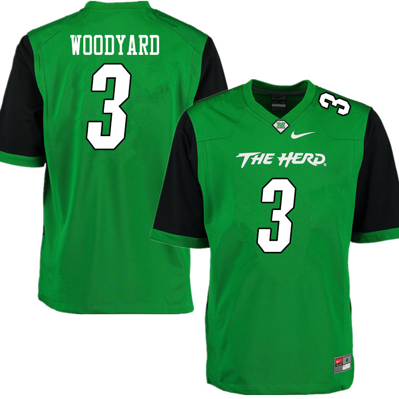Men #3 Jaron Woodyard Marshall Thundering Herd College Football Jerseys Sale-Gren